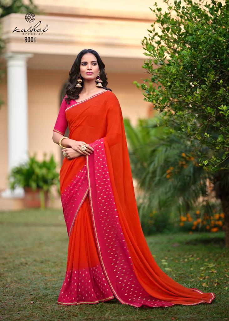 Kashvi Soundarya Fancy Party Wear Georgette Heavy Saree Collection